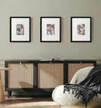 Kate And Laurel Adlynn Rectangle Picture Frame Set Of 3, 11 X 14 Matted To 5 X 7, Black, Modern Three-Piece Frame Set For Galler