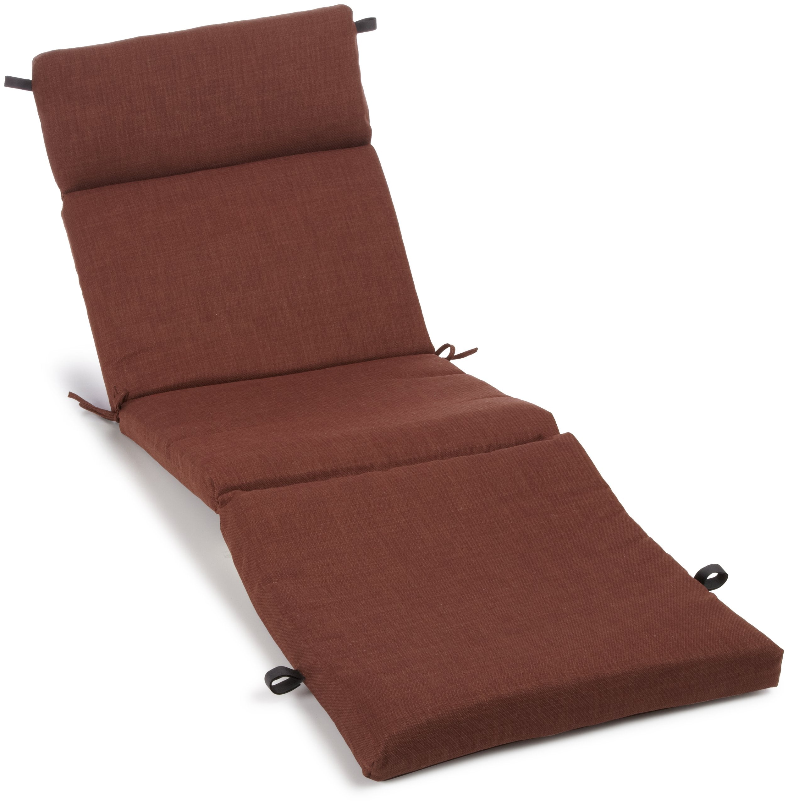 Blazing Needles Outdoor Spun Poly 24-Inch by 72-Inch by 3-1/2-Inch All Weather UV Resistant Zippered Chaise Lounge Cushion, Coco