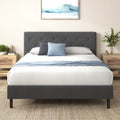 ZINUS Queen Shalini Upholstered Platform Bed Frame with Headboard [New WonderBox(TM) Version], Wooden Slat Support, No Box Sprin