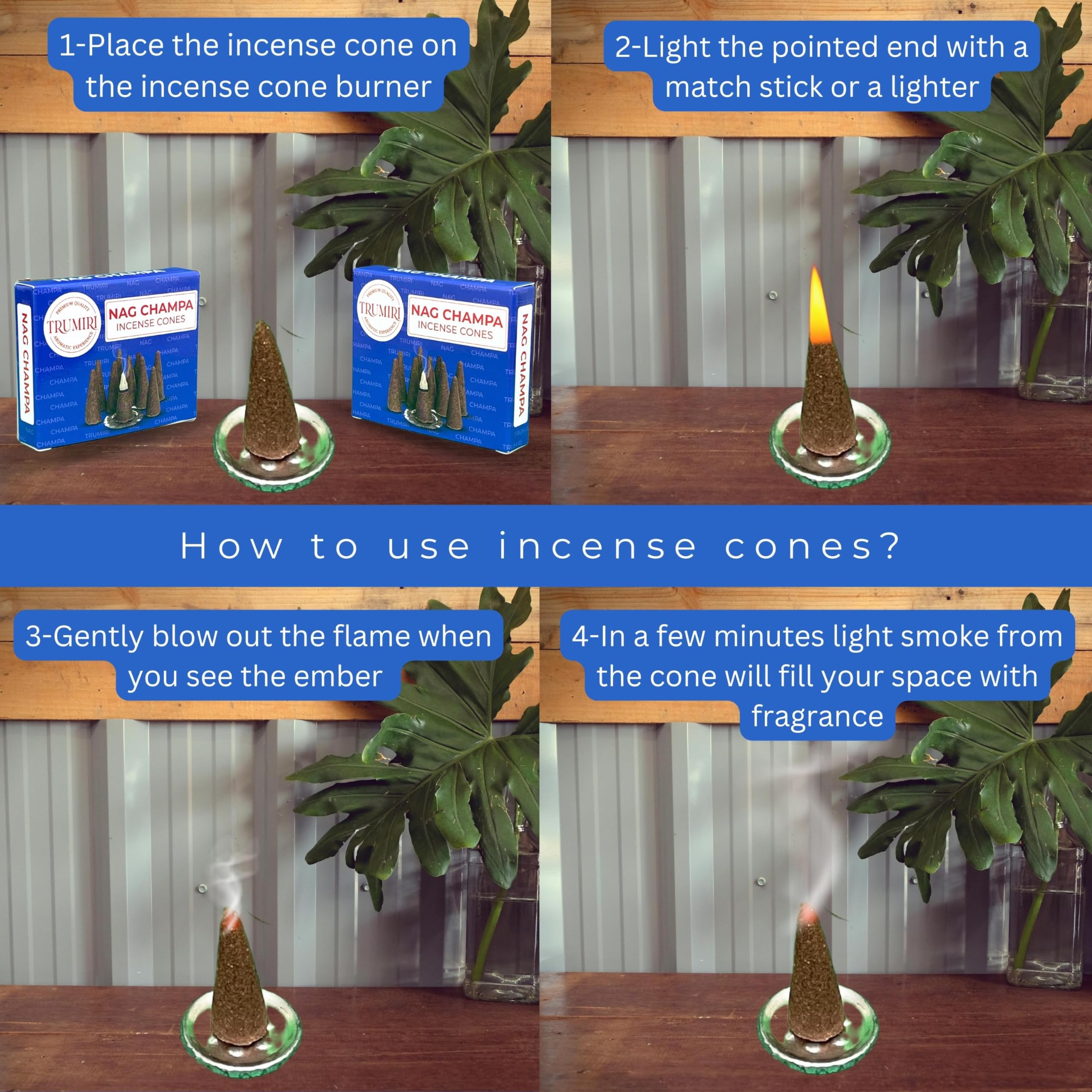 Nag Champa Incense Cones - Total 20 Cone Incense - Dual Pack Of 10 Insence Cones - Incense Cones Scented - Cone Incense Scents -