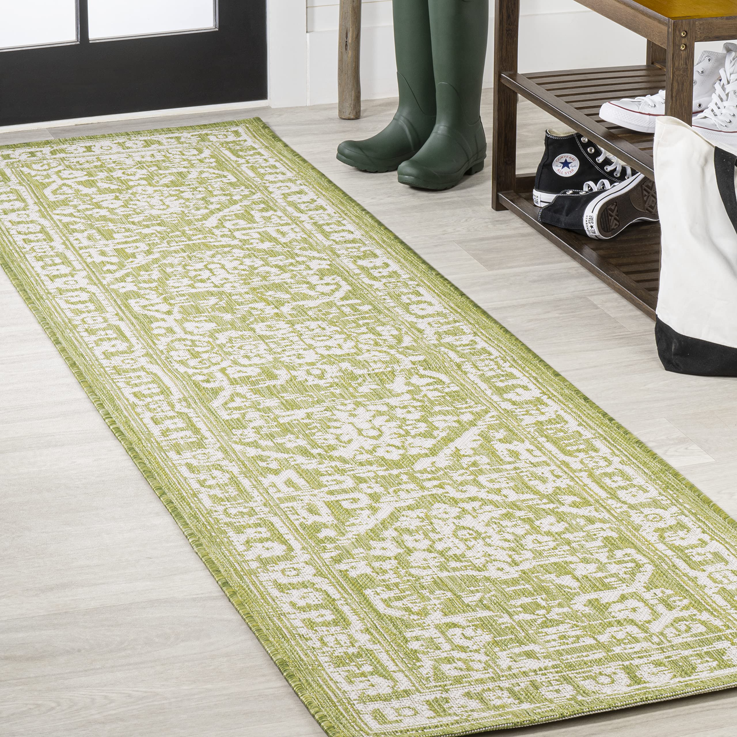 Jonathan Y Smb104D-28 Malta Bohemian Medallion Textured Weave Indoor Outdoor Area-Rug, Coastal, Traditional, Transitional Easy-C