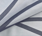 Biscaynebay Extra Long Textured Fabric Shower Curtain 72 W X 84 L, Dark Grey Printed Striped Linen Modern Hotel Luxury Quality C