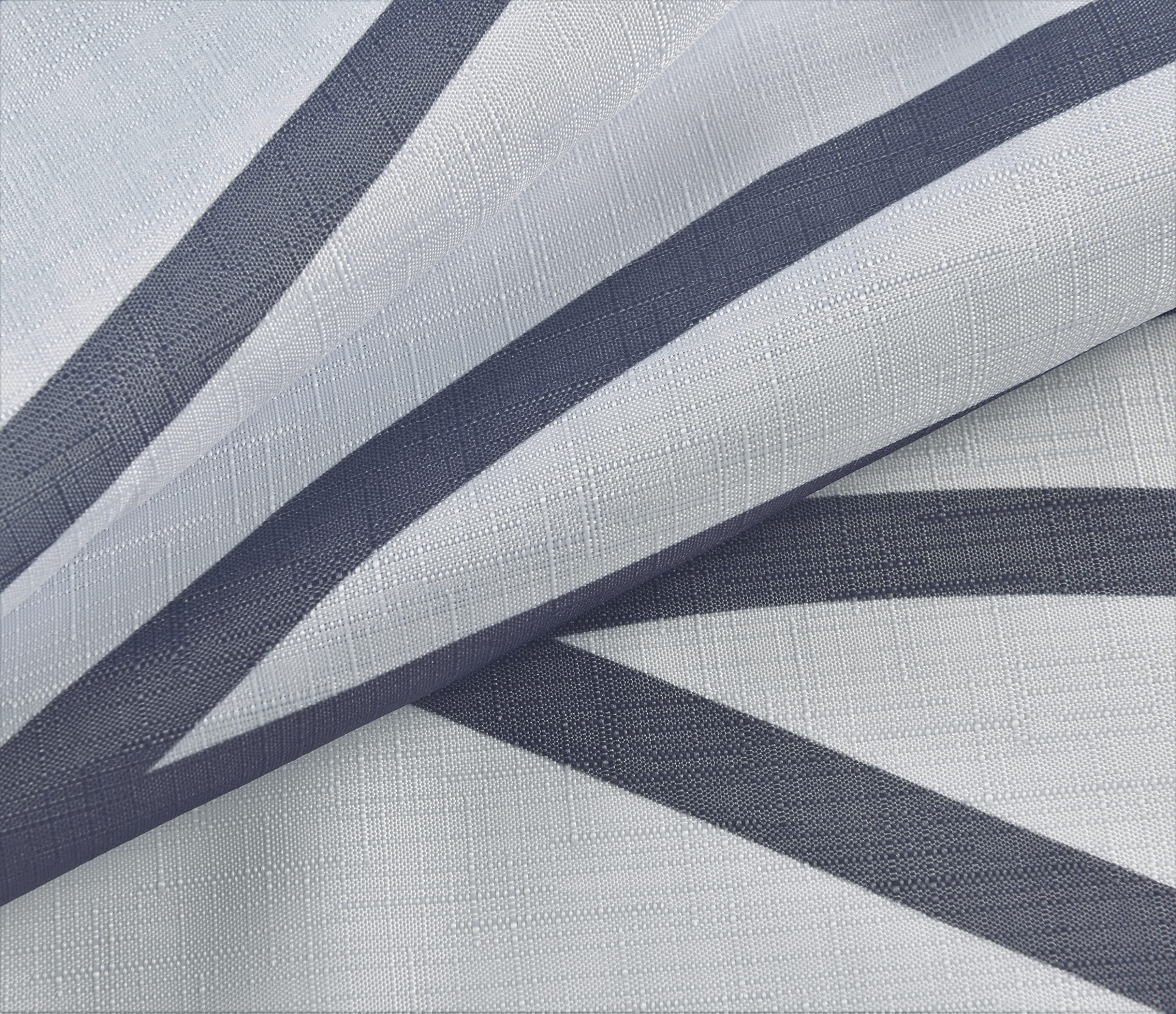 Biscaynebay Extra Long Textured Fabric Shower Curtain 72 W X 84 L, Dark Grey Printed Striped Linen Modern Hotel Luxury Quality C