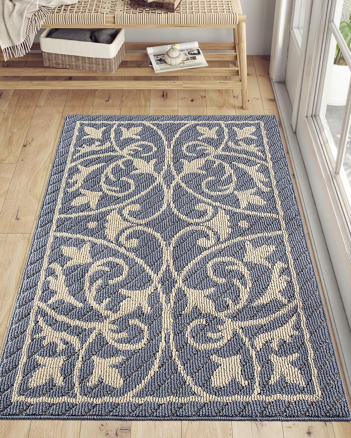 Dexi Door Mat Indoor Rugs For Entryway Floor Mats Inside Doormat Front Entrance Rug Entry Non Slip Washable,31.5'X47',Gray