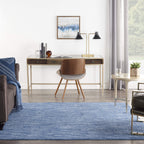 Nourison Essentials Indoor/Outdoor Navy Blue 7' X Square Area-Rug,Easy-Cleaning, Non Shedding, Bed Room, Living Room, Dining Room, Backyard, Deck, Patio (7 Square)