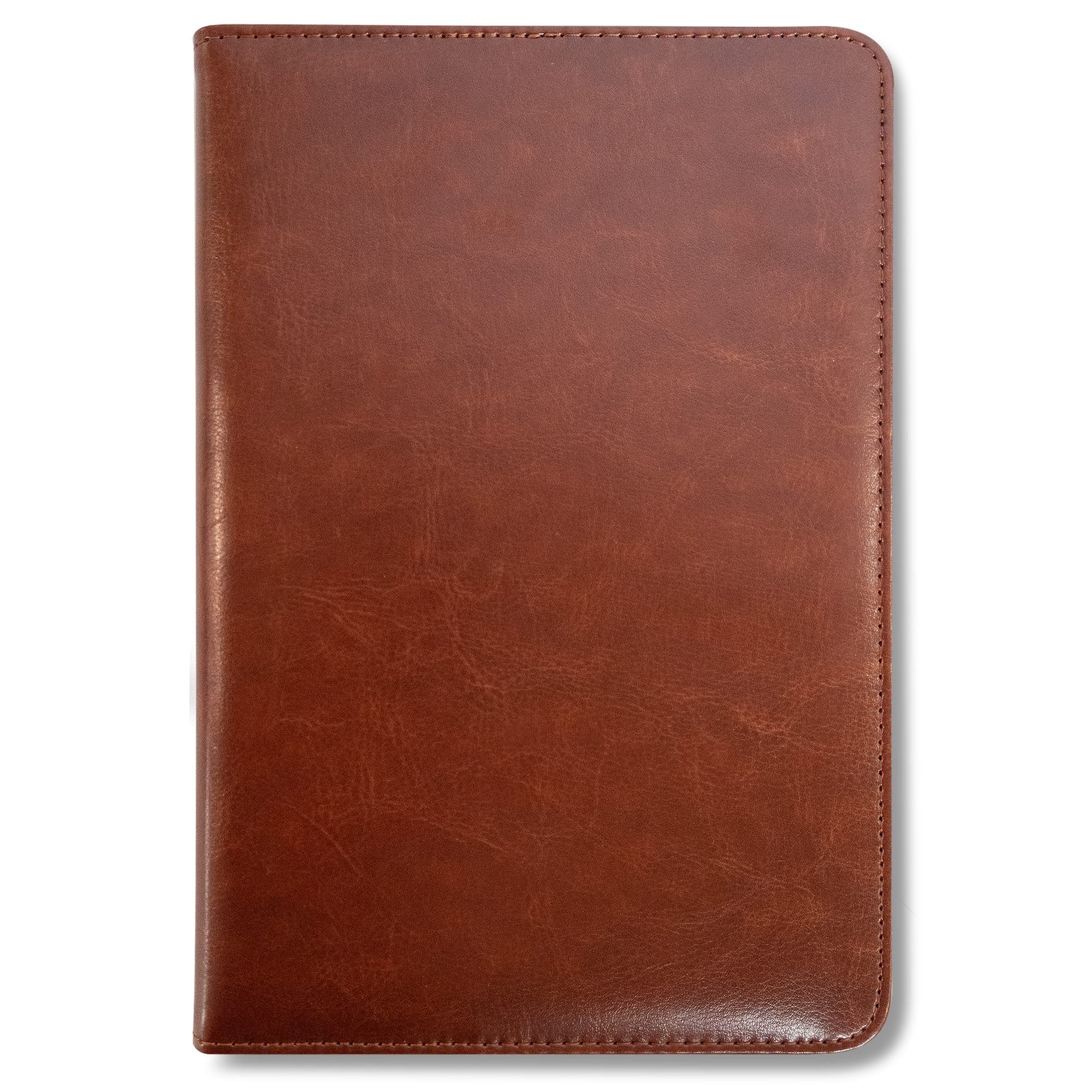 Sohospark Dark Brown Refillable Faux Leather Journal, 6X8.7 Vegan Lined Writing Journal For Women Or Men