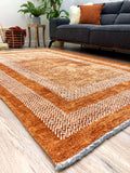 Alfa Rich 4x6 Burnt Orange Washable Area Rugs for Living Room Bedroom Kitchen Cotton Decor Rug