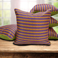 The Purple Tree Embroidered Polyester Blend 16X16Inch Cushion Covers (Green) 5 Pieces