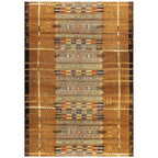 Liora Manne Marina Low Profile Durable Indoor/Outdoor Woven Rug- Tribal Stripe Gold 6'6' X 9'4'