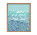Poster Master Vintage Motivational Poster - Retro Inspirational Print - Gift for Friend - A Smooth Sea Never Made a Skilled Sail