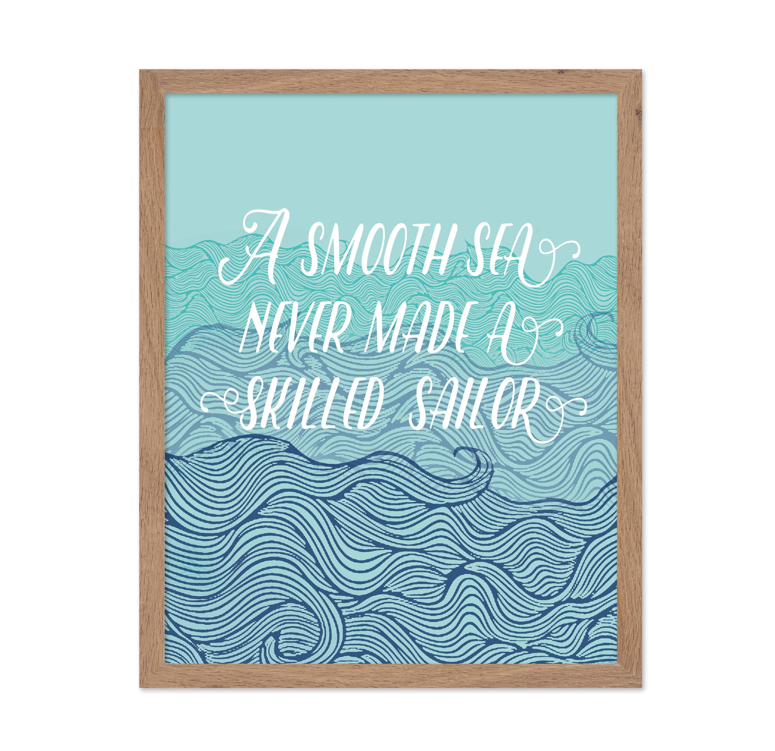 Poster Master Vintage Motivational Poster - Retro Inspirational Print - Gift for Friend - A Smooth Sea Never Made a Skilled Sail