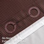 Mitovilla No Hooks Need Brown Waffle Shower Curtain With Snap-In Liner, Modern Waffle Weave Fabric Shower Curtains For Luxury Ho