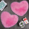 Mudder 2 Pieces Heart Shaped Rug Faux Room Fluffy Carpet Heart Shaped Door Mat for Room Bedroom, 12 x 16 Inch(Rose Red)