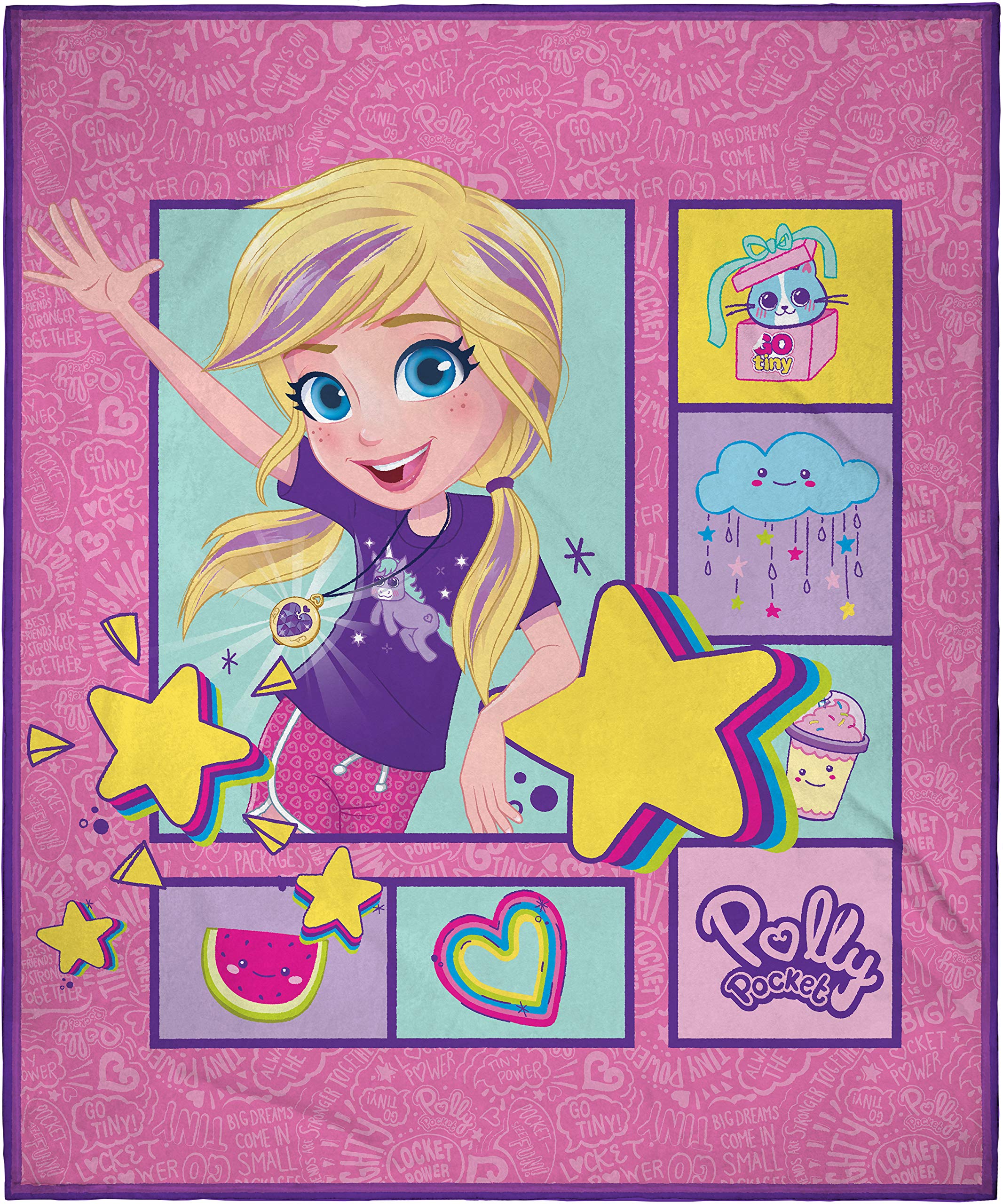 Intimo Polly Pocket It'S Pocket Time! Super Soft And Cuddly Plush Fleece Throw Blanket 50' X 60' (127Cm X152Cm)