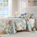 Barefoot Bungalow Atlantis Coastal Quilt Set, 5Piece Full/Queen, Jade