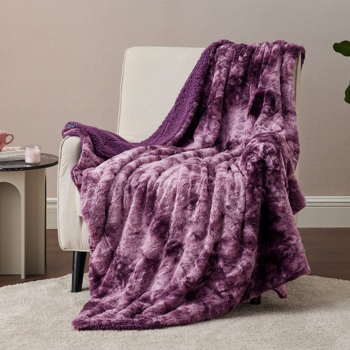 Bedsure Fuzzy Blanket Twin Size - Purple, Soft And Comfy Sherpa, Plush And Furry Faux Fur, Reversible Twin Blankets For Couch, S