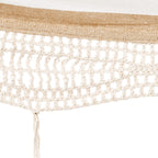 Amazon Basics Double Hammock With 9-Foot Space Saving Steel Stand And Carrying Case, 450 Lb Capacity, Beige Stripe With Lace, 110 X 47 X 43 Inches