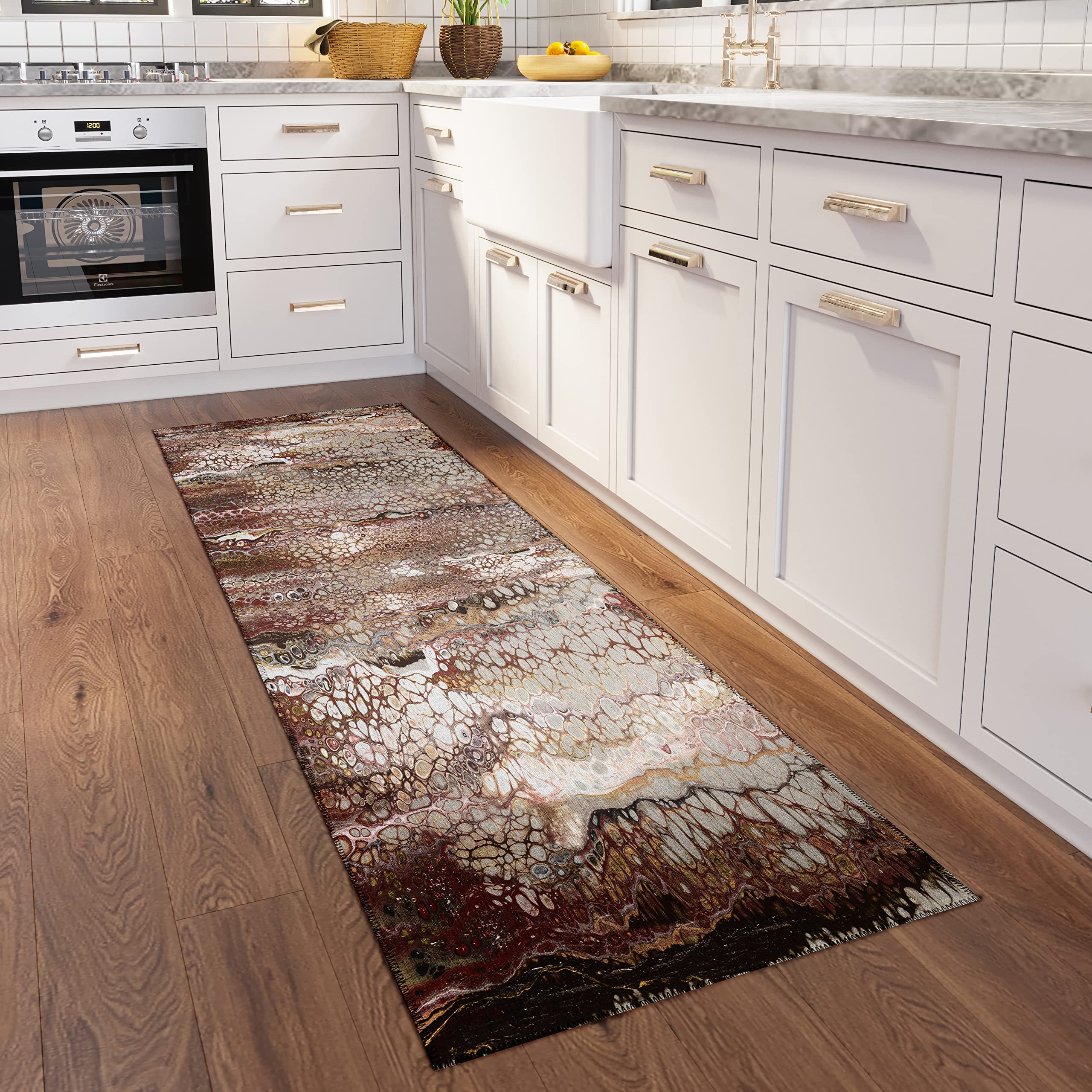 Addison Rugs Karina Akc45 Riverbed 2'3" X 7'6" Indoor Outdoor Runner Rug, Easy Clean, Machine Washable, Non Shedding, Bedroom, Entry, Living Room, Dining Room, Kitchen, Patio Rug
