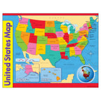 Trend United States Map Learning Chart T-38097 Full Color 17" x 22"