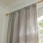 Sutuo Home Brown Boho Curtains 84 Inch For Bedroom, Semi Blackout Linen Farmhouse Shabby Chic Tassels Window Treatment Bohemian