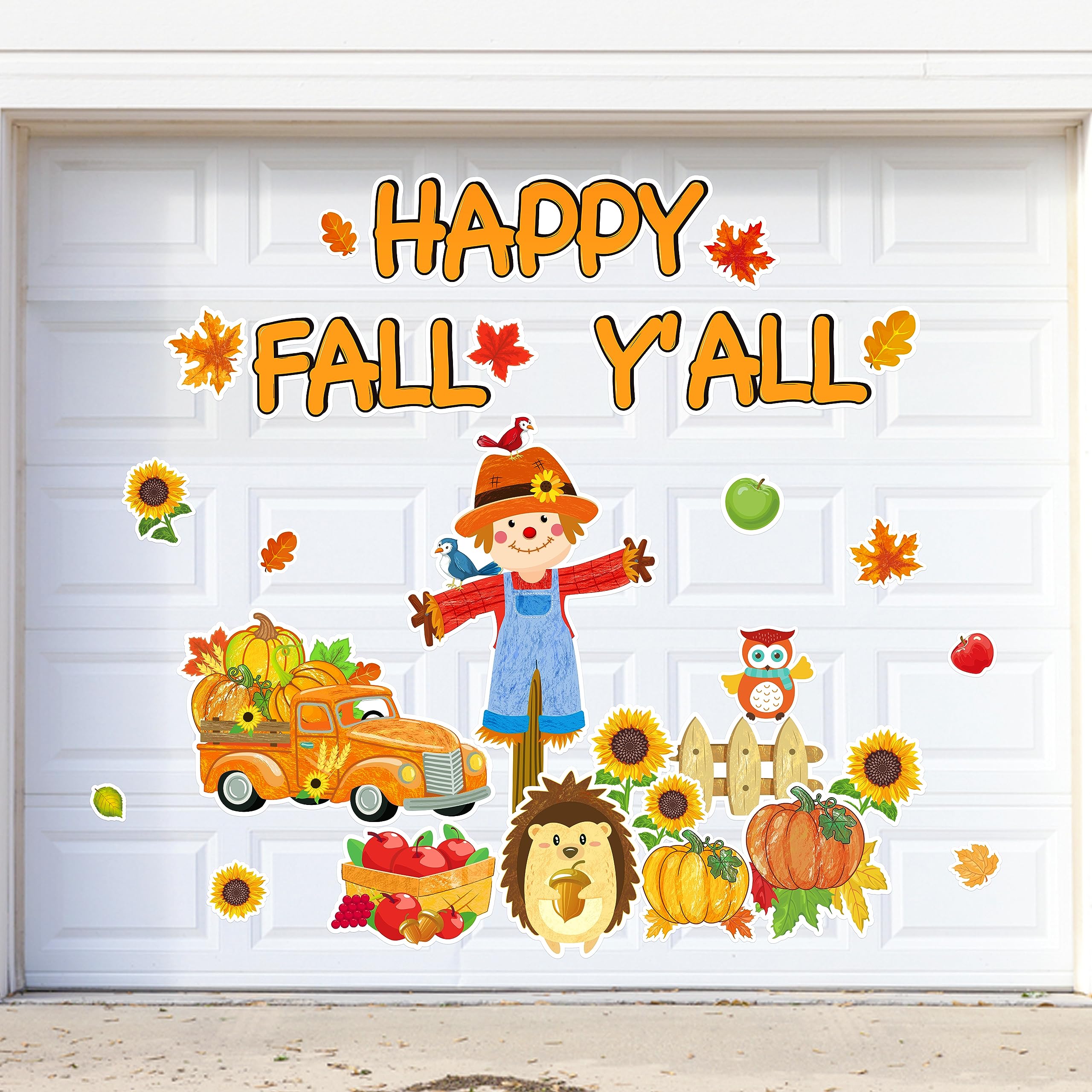 Fall Decorations Garage Door Magnets: Happy Thanksgiving Magnetic Car Refrigerator Fridge Holiday Decor,35 Pcs