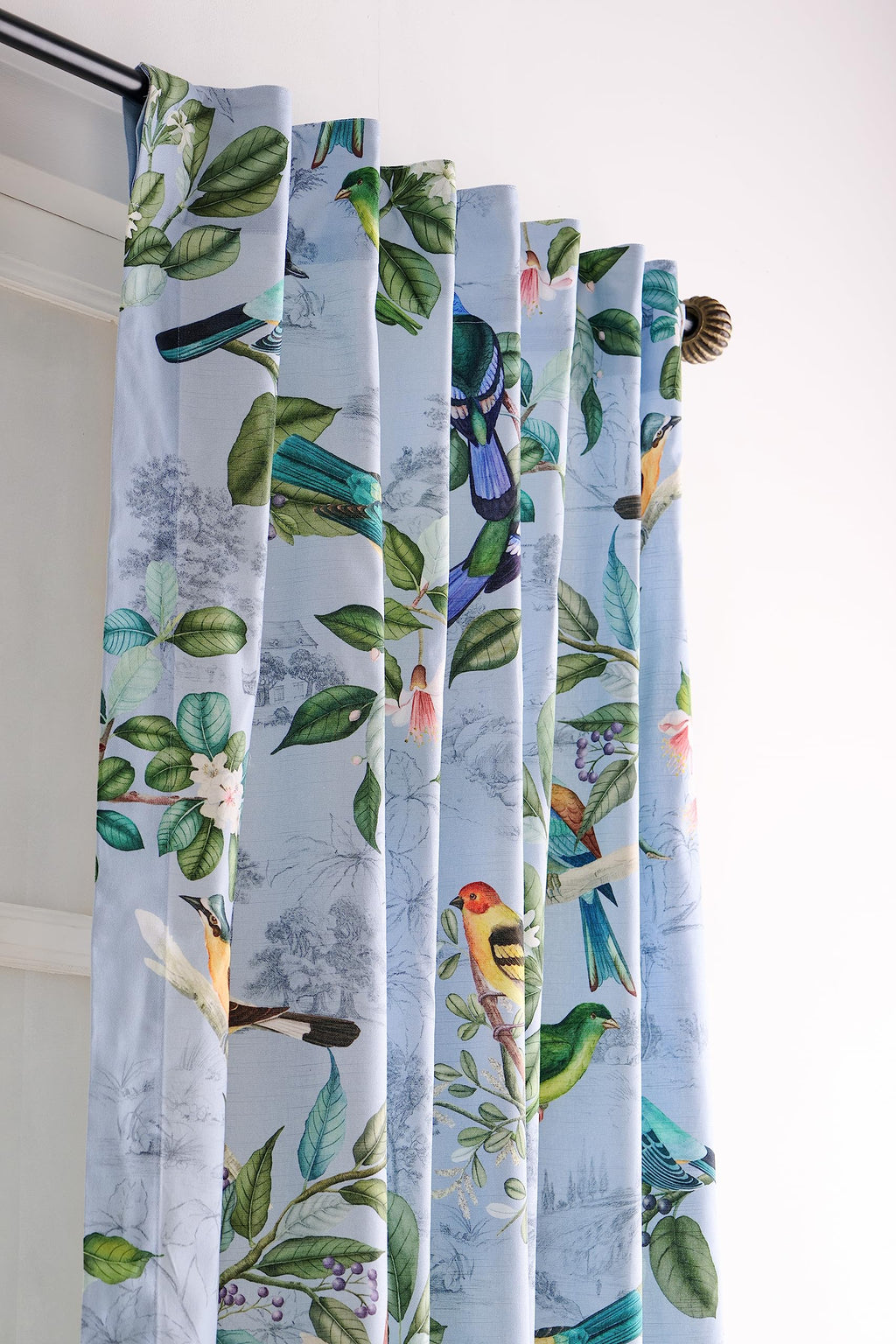 Maison D' Hermine Curtains 100% Cotton (50''X96'') One Panel Easy Hanging With A Rod Pocket & Loop, For Kitchen, Offices Drapes,