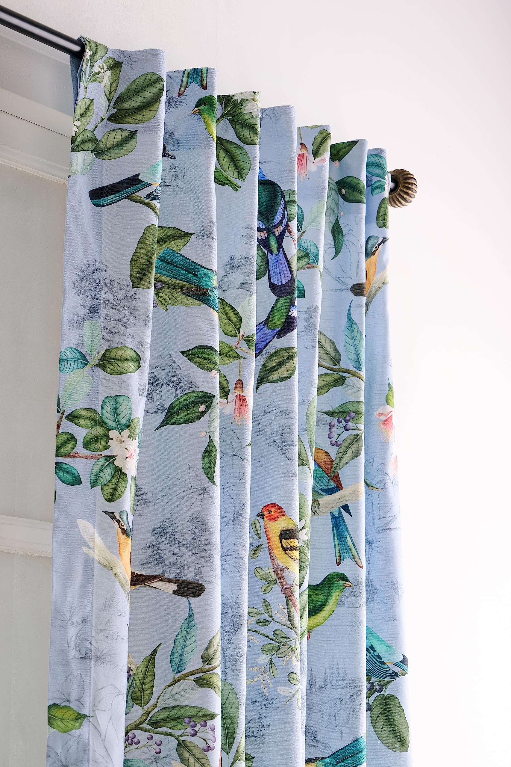 Maison D' Hermine Curtains 100% Cotton (50''X96'') One Panel Easy Hanging With A Rod Pocket & Loop, For Kitchen, Offices Drapes,
