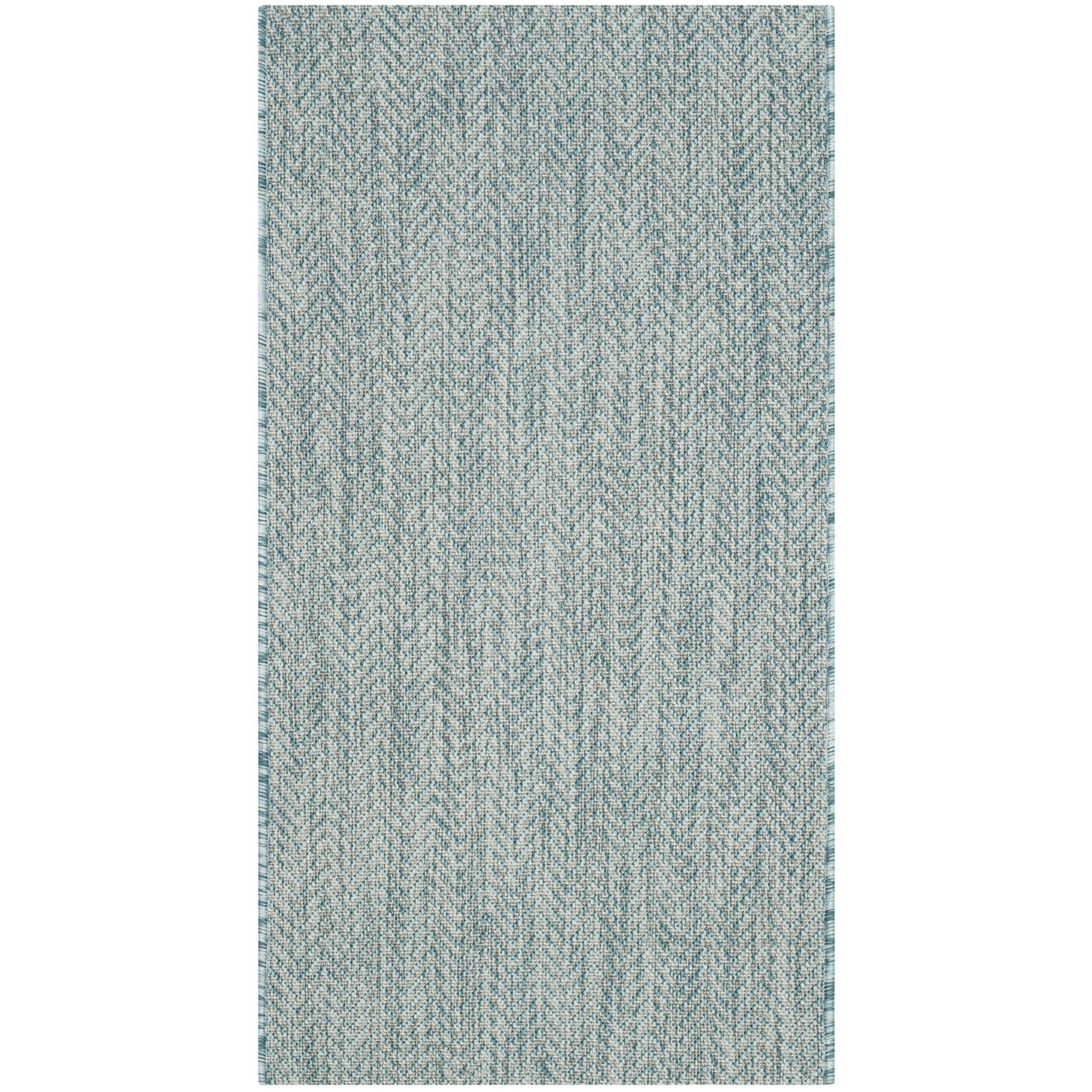 Safavieh Courtyard Collection Cy8022 Indoor/ Outdoor Non-Shedding Easy Patio Backyard Porch Deck Mudroom Area, 2'7'' X 5', Aqua