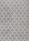 Unique Loom Trellis Frieze Collection Area Rug - Rounded (10 x 14 1, Light Gray/ Ivory)