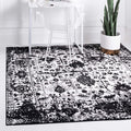Rugs.com Oregon Collection Rug - 6 Ft Square Black and White Low-Pile Rug Perfect for Living Rooms, Kitchens, Entryways