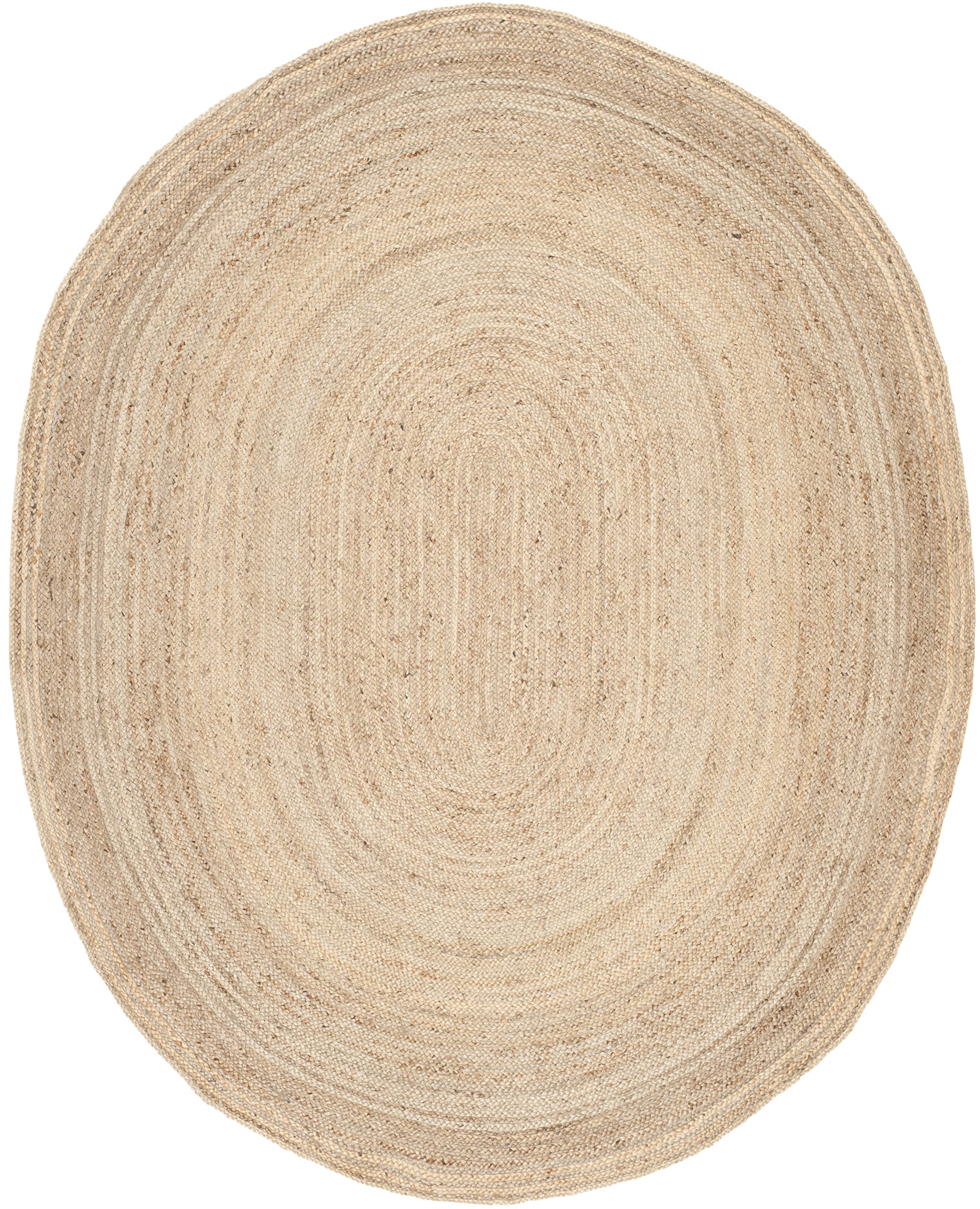 SAFAVIEH Cape Cod Collection Area Rug - 8 x 10 Oval, Natural, Handmade Flat Weave Jute, Ideal for High Traffic Areas in Living