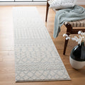 SAFAVIEH Tulum Collection Runner Rug - 2 x 13, Ivory & Light Grey, Moroccan Boho Distressed Design, Non-Shedding & Easy Care, 