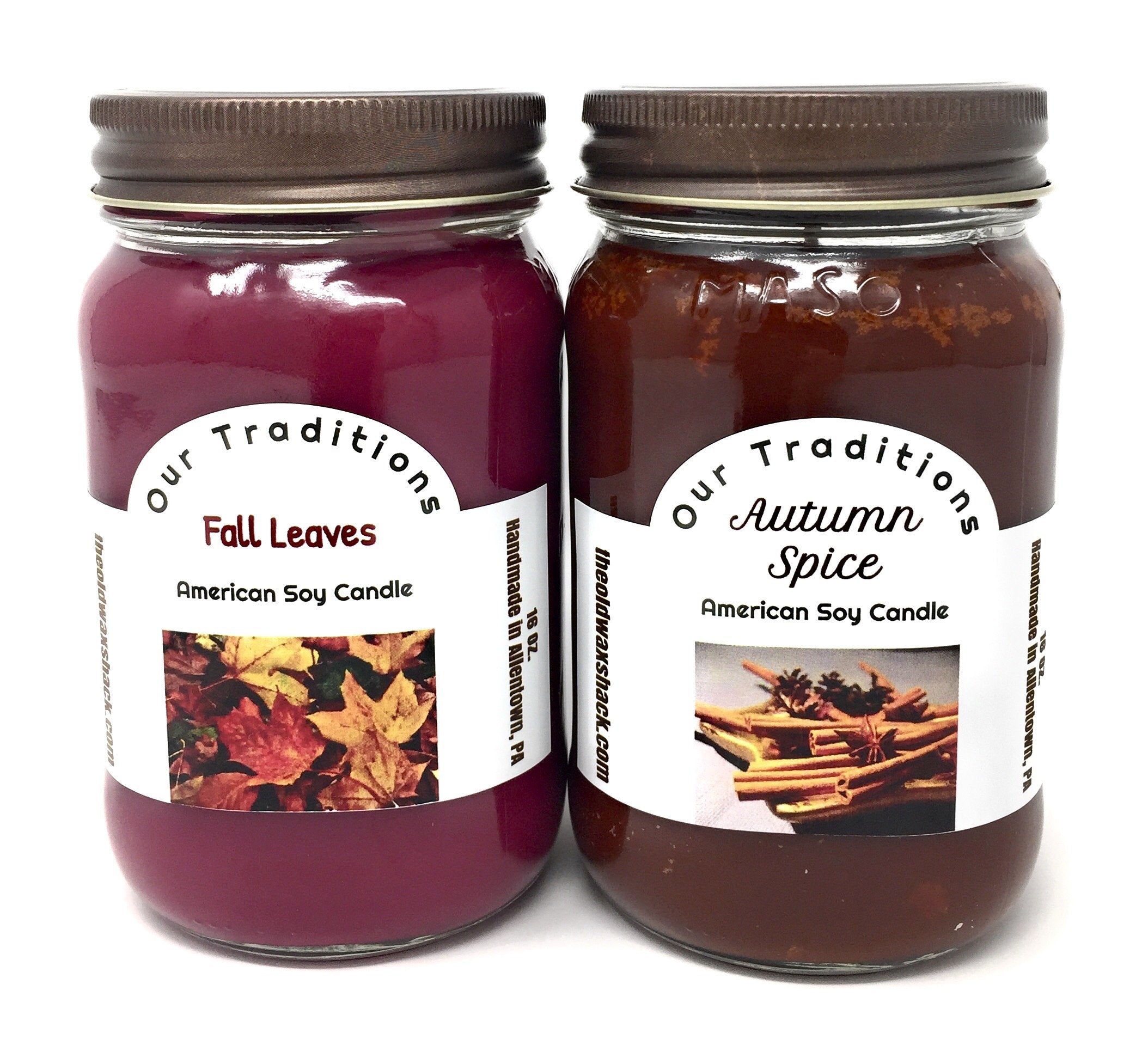 The Old Wax Shack Autumn Candles, Autumn Spice & Fall Leaves (2 Pack, 16 Oz.)