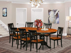 East West Furniture Plainville 9 Piece Kitchen Set Includes an Oval Table with Butterfly Leaf and 8 Dining Room Chairs, 42x78 Inch, Black & Cherry