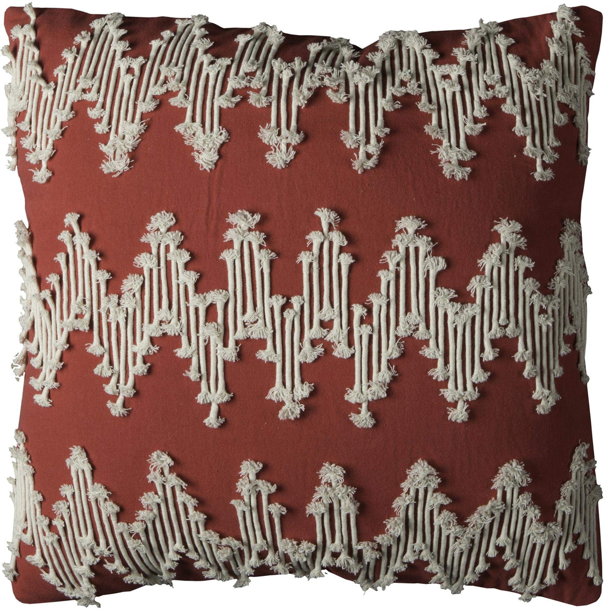 Rizzy Home | T11170 | Poly Fill Decorative Pillow | 20&quot;x20&quot; White/Neutral/Chevron