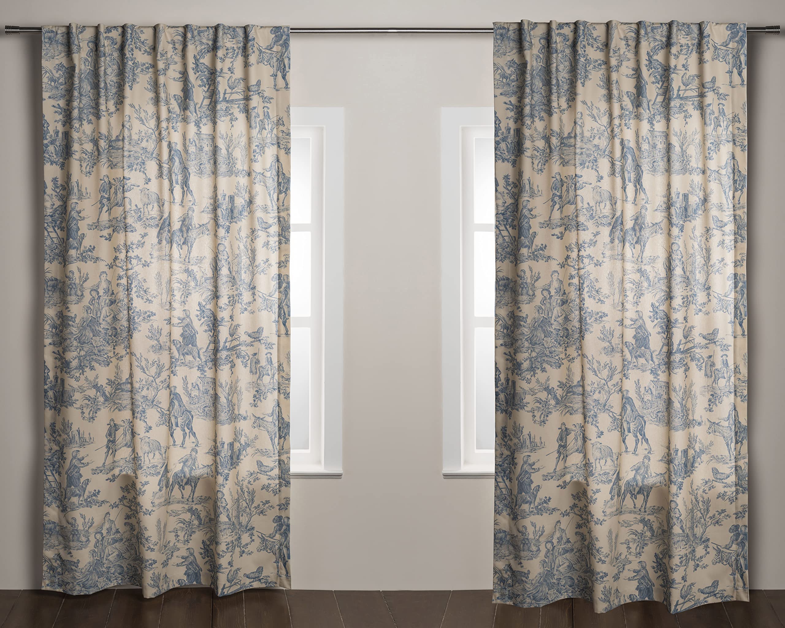 Maison D' Hermine 100% Cotton Curtain - 50'X96' Paloma Grey (White Background) Decorative Curtain - Aesthetic Curtains For Far