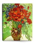 DECORARTS - Red Poppies and Daisies, Vincent Van Gogh Reproductions. Giclee Canvas Print Wall Art for Home Wall Decor. 24x30x1.5