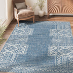 jinchan Area Rug - 4x6 Ultra-Thin Washable Rug, Vintage Living Room Rug, Boho Rug Geometric, Non-Slip Non-Shedding Carpet for Ki