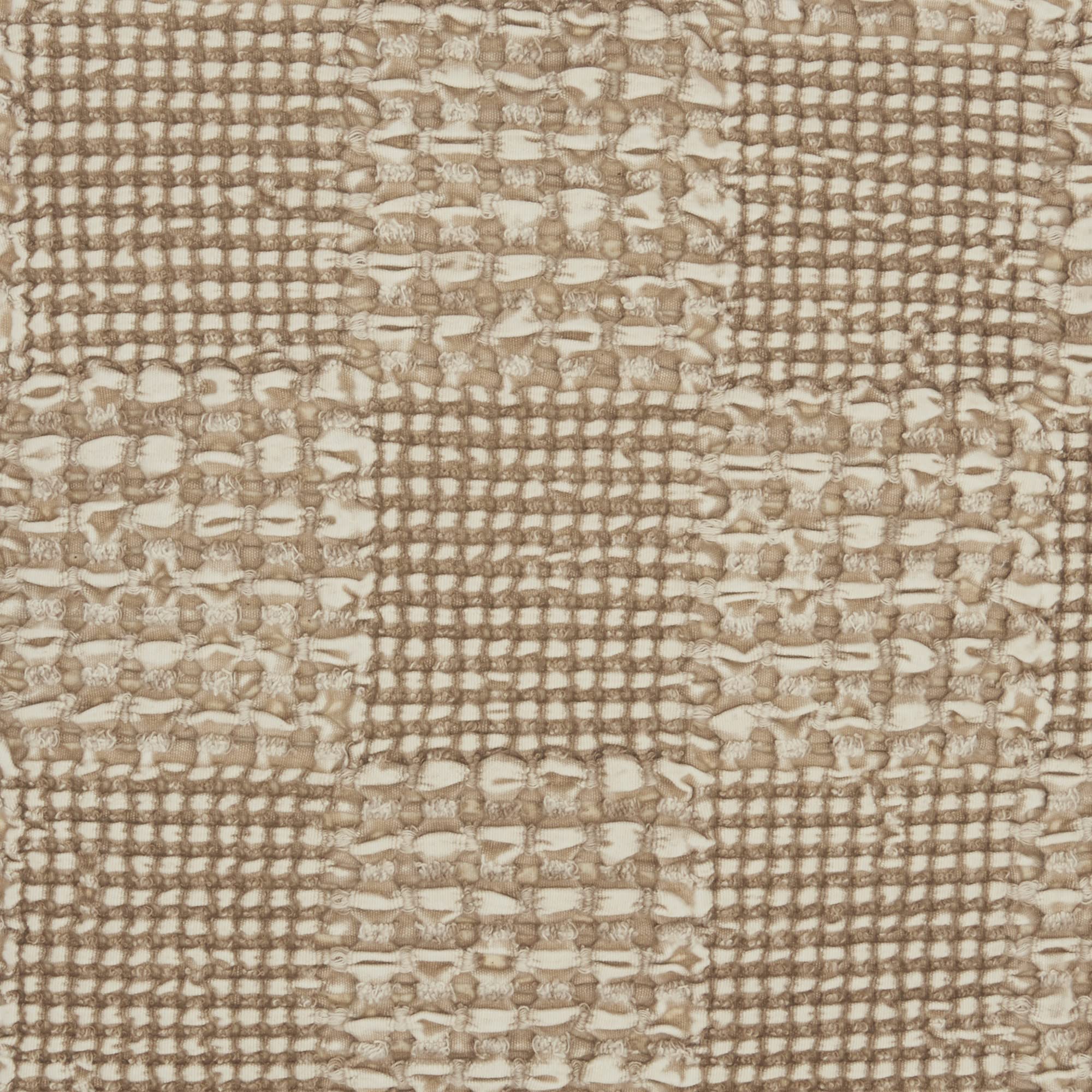 HomeRoots 100% Cotton Beige Textured Squares Throw Pillow