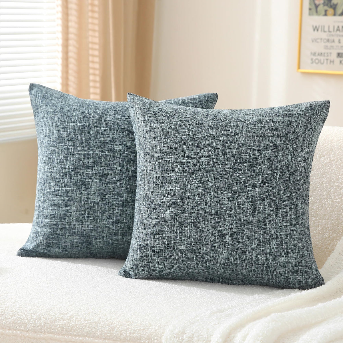 Oecoel Fall Decorative Throw Pillow Covers 16X16 Inch Super Soft Modern Farmhouse Pillow Case With Rustic Woven Textured, Outdoo