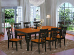 East West Furniture LGLG9-BCH-W Logan 9 Piece Set Includes a Rectangle Dining Room Table with Butterfly Leaf and 8 Wooden Seat Chairs, 42x84 Inch, Black & Cherry