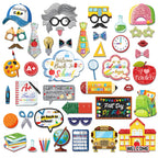 Crawprop 45Pcs Back To School Party Photo Booth Props Supplies First Day Of School Party Decoration