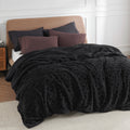 Bedsure Sherpa King Size Blanket For Bed- Fuzzy Soft Cozy Blanket King Size, Fleece Thick Warm Blanket For Winter, Black, 108X90