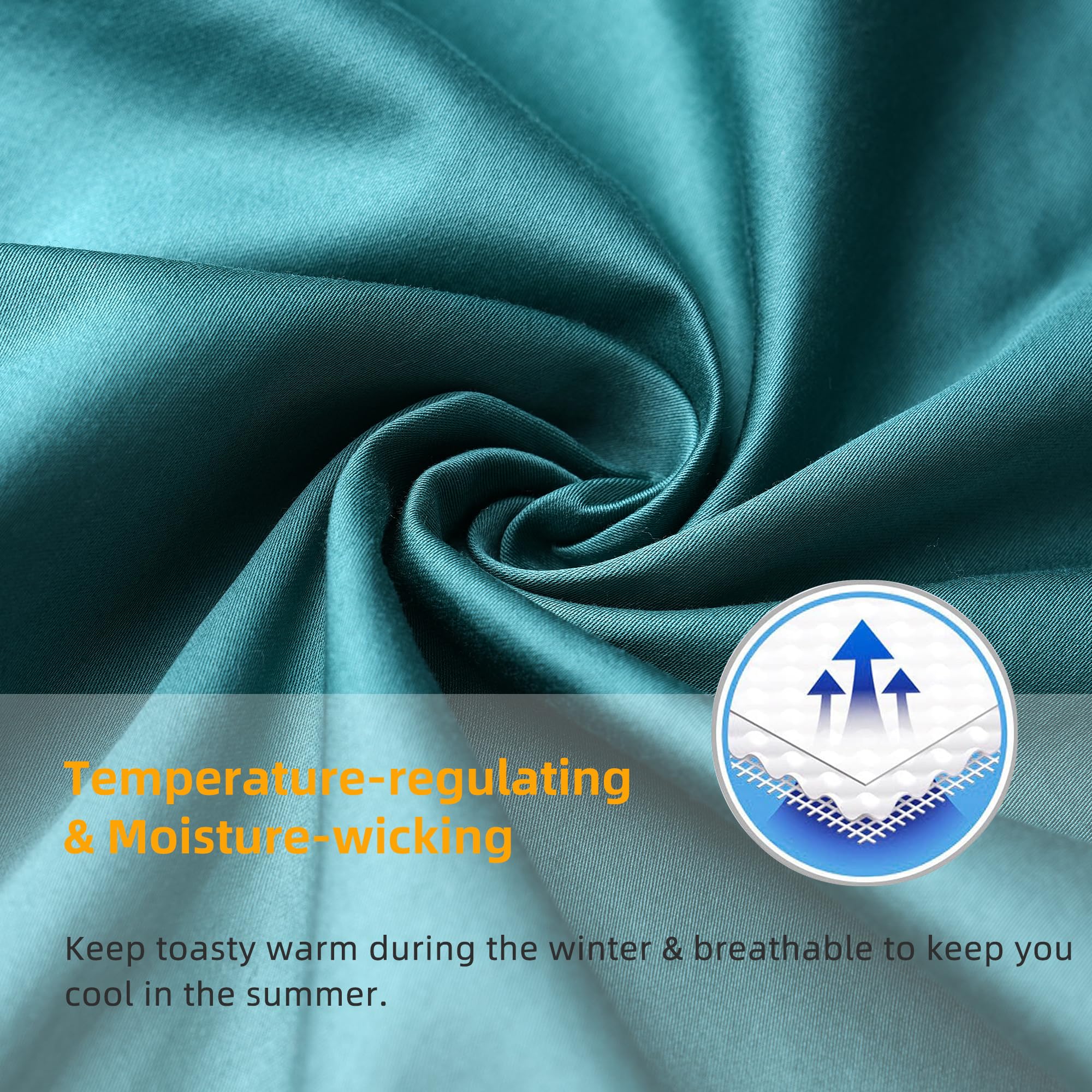 Cotton Pillow Protectors/Cover King Size With Zipper 2 Pack Teal Blue Pillow Cases Cooling & Breathable Bed Pillow Protectors Set Of 2 Pillow Cases Cover (20' X 40')