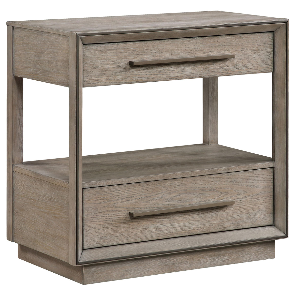 Coaster Home Furnishings Durango Contemporary Wood 2-Drawer Bedroom Nightstand Bedside Table Organizer Unit Washed Oak 223272