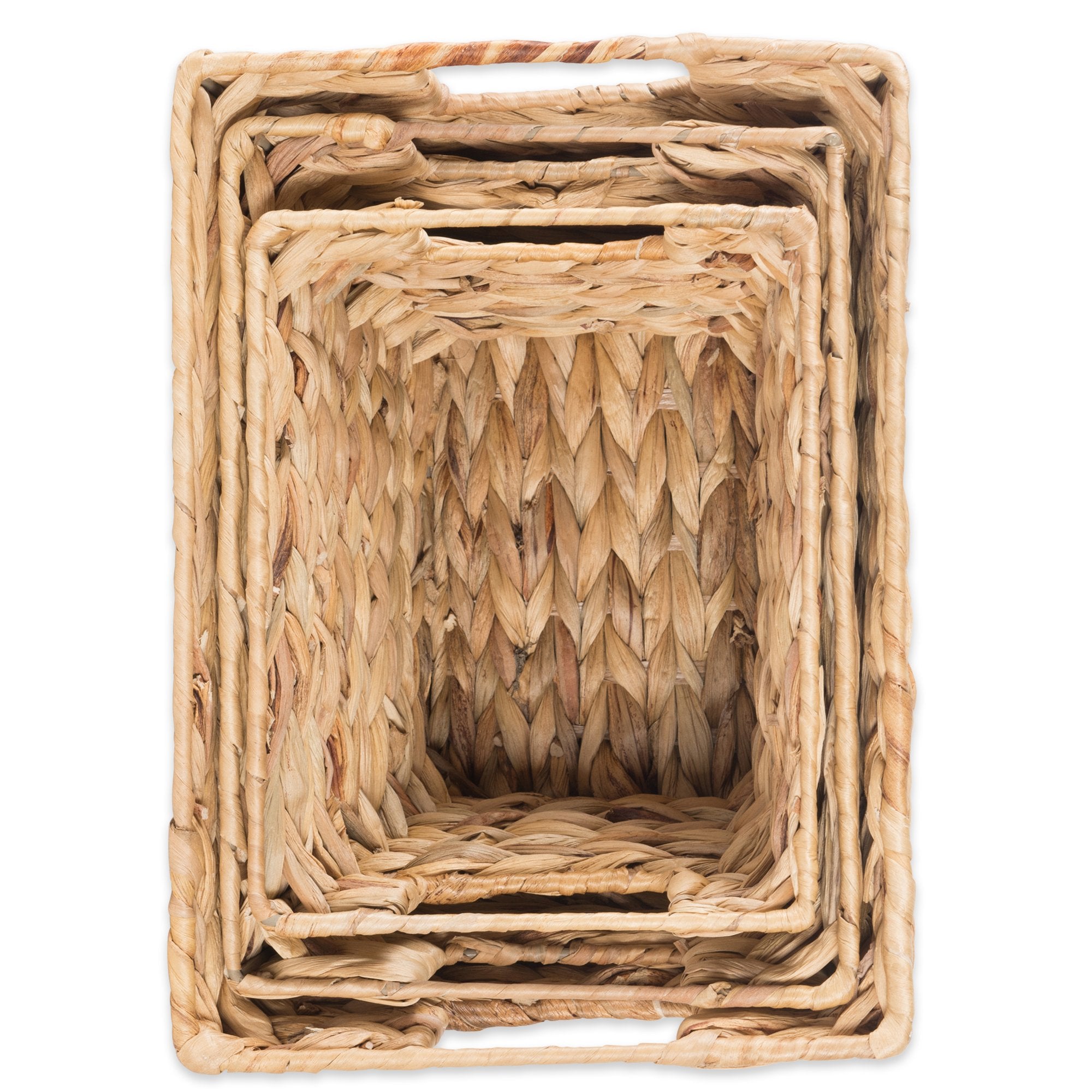 Dii Hyacinth Collection Storage Baskets, Small Set, Assorted Sizes, Natural, 3 Piece