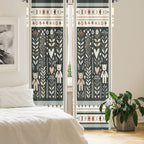 Ambesonne Neutral Window Curtains, Cartoonish Bears Nordic Scandi Themed Leaves Botanical Hearts Minimal Tones, Lightweight Deco