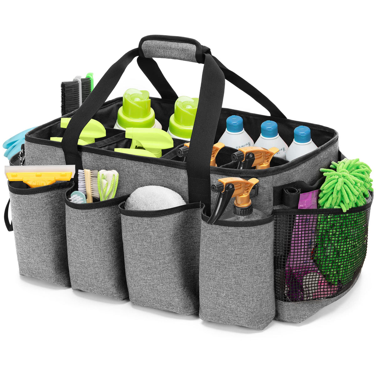 HODRANT Extra-Large Cleaning Caddy, Cleaning Supplies Organizer with Handles for Cleaning Products Storage, Large Capacity Clean