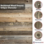 Barnwoodusa | Farmhouse 20X30 Picture Frame | 1 1/2 Inch Molding | 100% Reclaimed Wood | Rustic | Natural Weathered Gray