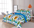 Sapphire Home 3 Piece Gamer Twin Kids Comforter Set - Kids Bedding - Pillow Sham, Decorative Toy Pillow - Toddler Bed Kit, Video